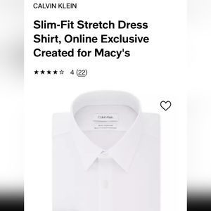Calvin Klein White Dress Shirt